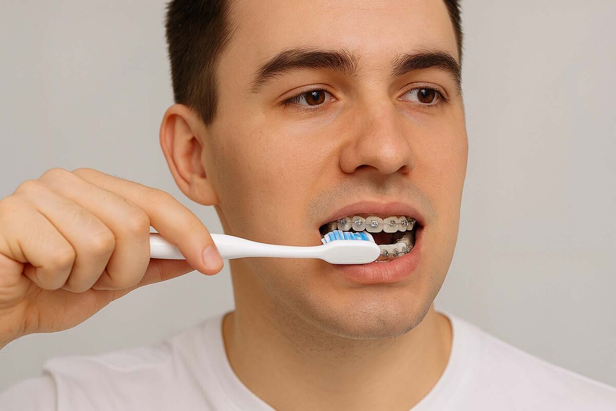 brushing teeth braces